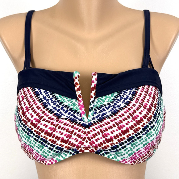 Athleta Bikini Top 38 D/DD Underwire Removable Strap V-Neck Removable Pad 213147 - Picture 1 of 7